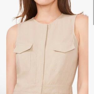 NWT Halogen Tan Linen Blend Sleeveless Jumpsuit
